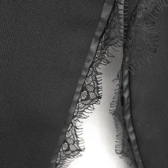 Anthropologie Elevenses Black Lace Trim High-Low Open-Front Cropped Jacket- M - Picture 4 of 7